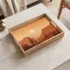 Landschap - Woestijn - Cactussen - Zon Dienblad Rechthoek middel -sfeer1