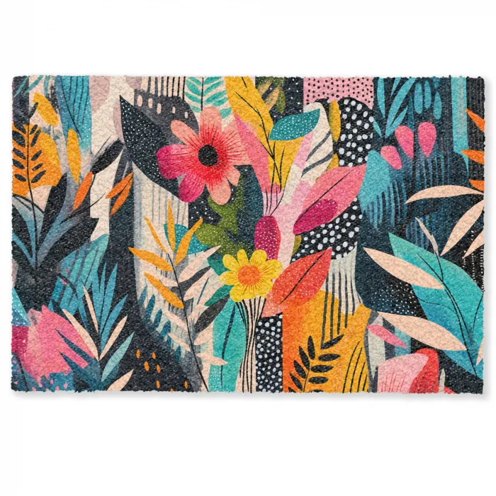 Schilderij - Abstract - Bloemen - Roze Deurmat klein -zkaufland3d