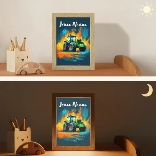 Abstract - Tractor - Groen Light Box met kabel (Kinderlampje) klein -sfeer3_kind
