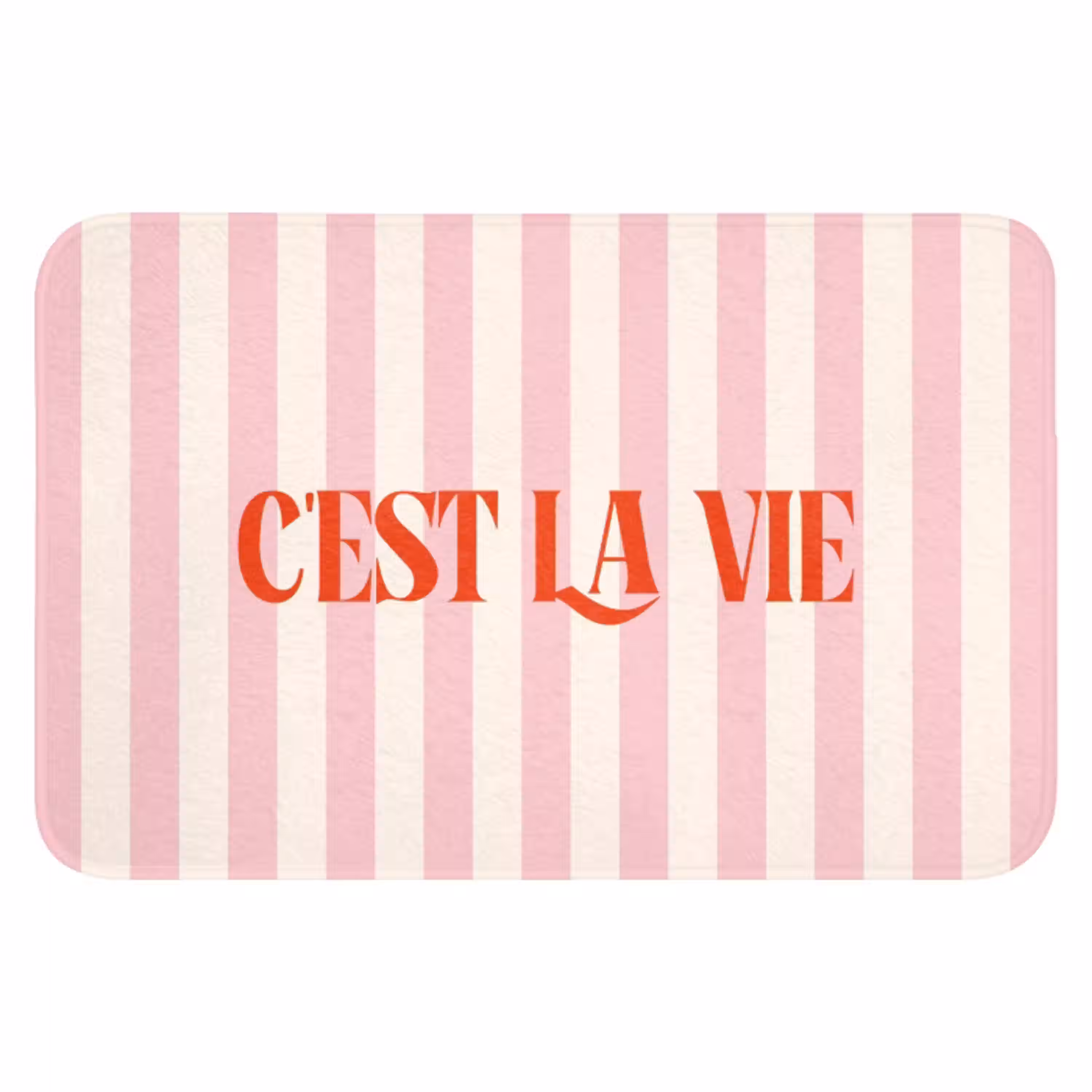 Zachtroze - Rood - Strepen - C'est La Vie WCmat klein -3d
