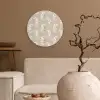 Motief - Beige - Linnen Wandcirkel kunststof plaat 5mm dik klein 188 -sfeer1