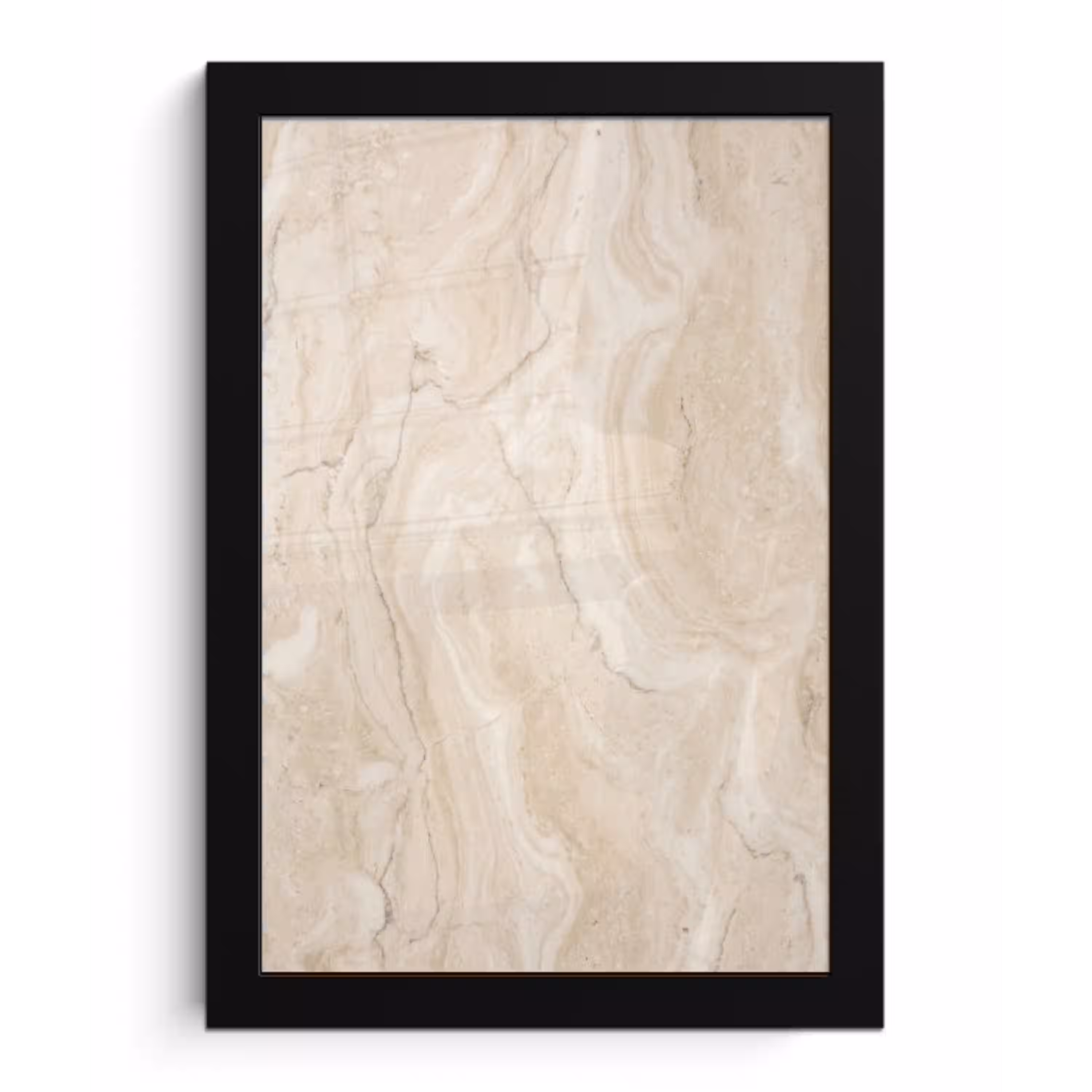 Marmer - Patroon - Beige - Steen - Abstract fotolijst zwart zonder passe partout klein -3d
