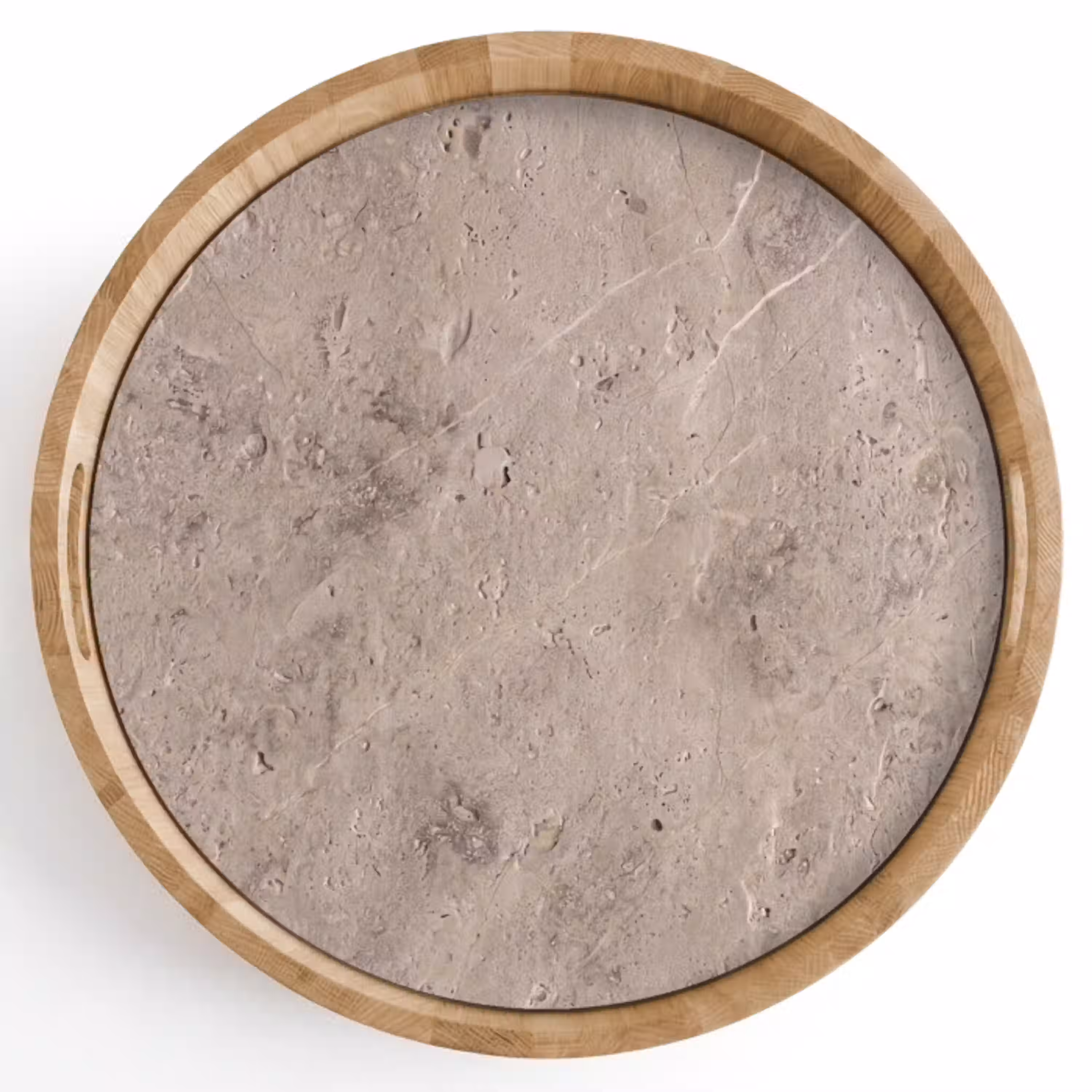 Textuur - Steen - Patroon - Rustiek - Beige Dienblad Rond middel -z3d_shopping