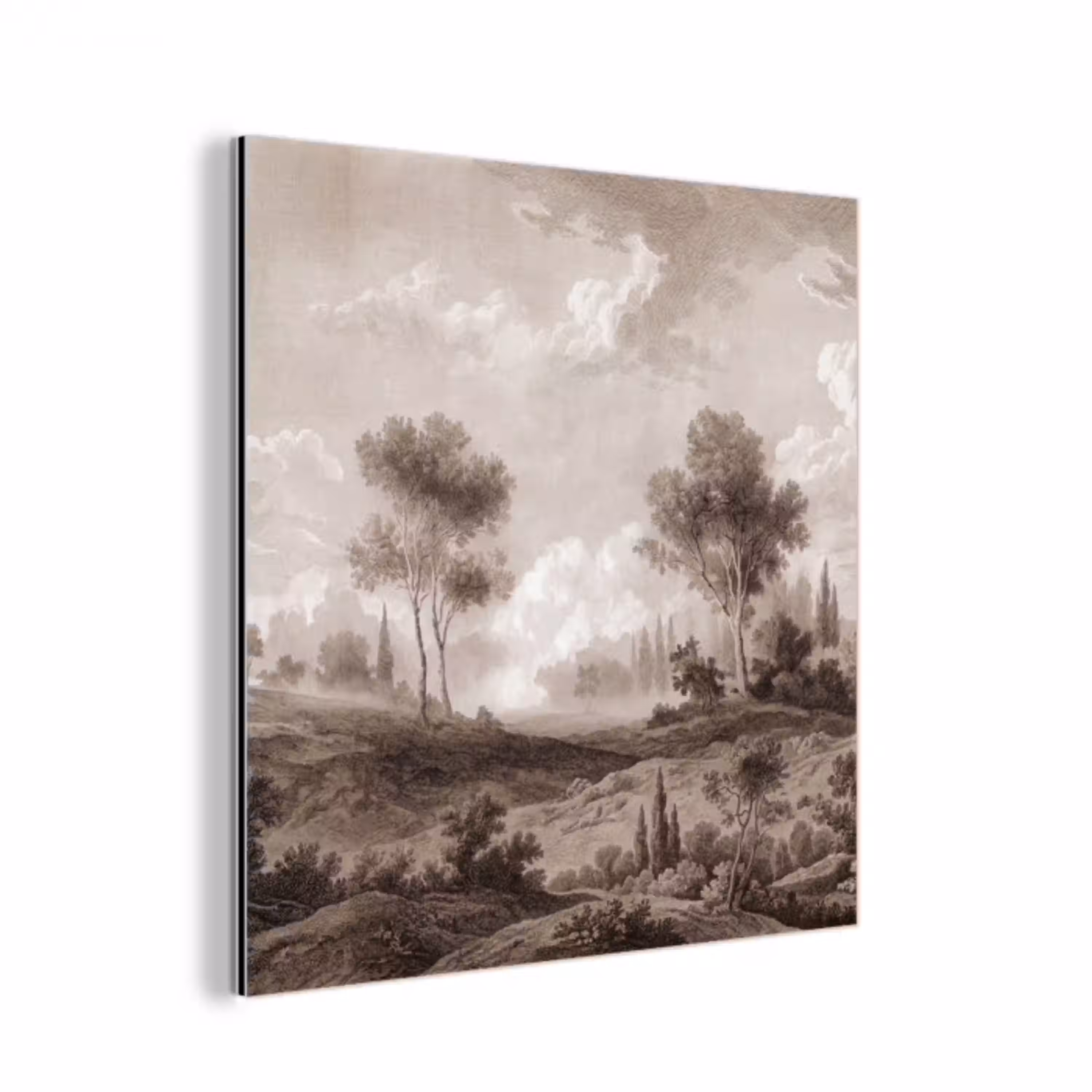 Klassiek - Landschap - Neutraal aluminium wit klein -3d