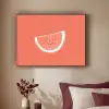 Watermeloen - Lijnen - Koraalrood Textielframe zwart klein -sfeer1