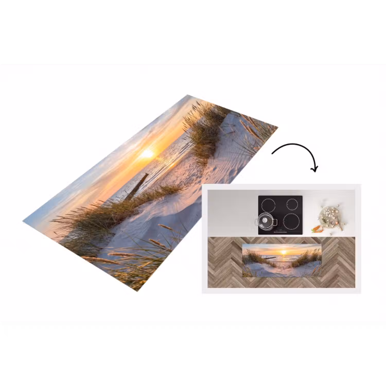 Küchenläufer - Strand - Sonnenuntergang - Natur - Landschaft