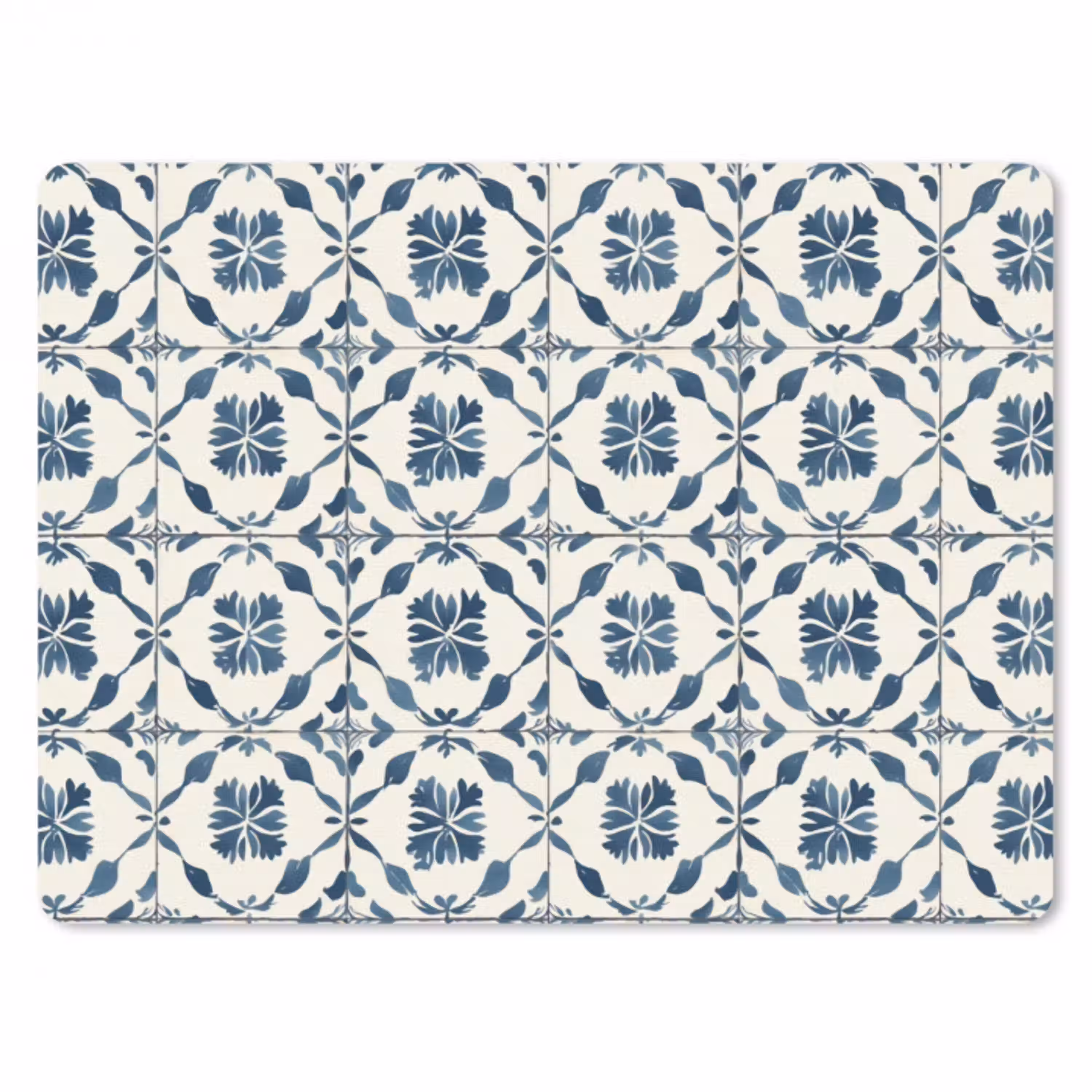 Grafisch - Tegel - Blauw muismat rubber klein 262 -3d