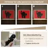 Kat - Zwart - Staart Light Box met batterij (Wandlamp) middel -USP_dimbaarNL