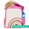 Ruwe regenboog naturel Kinderrugzak - Roze middel -inhoud_FR