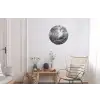 Bos - Hert - Zwart - Wit Wandcirkel aluminium klein -woonkamer