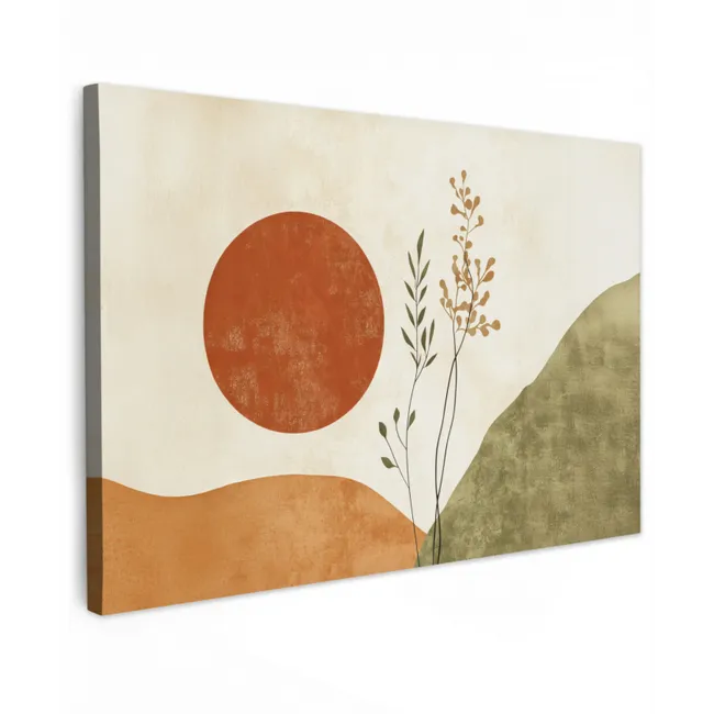 Buiten canvas - Zon - Abstract - Takken - Oranje