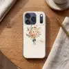 Bloemen - Quote - Beige - Lint Telefoonhoesje iPhone 17 Pro klein -sfeer1