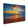 Zee - Zonsondergang - Strand - Wolken - Oranje Tuinposter op houten frame 2 cm dik klein -3d