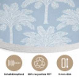 Palmboom - Modern - Blauw Akoestische PET Vilt - Rond klein 838 -closeup_DE