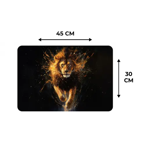 Leeuw - Zwart - Oranje - Verf Placemat vinyl groot -specs