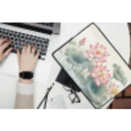 Aquarel - Lotusbloemen - Kleurrijk laptophoes neopreen klein -bureau