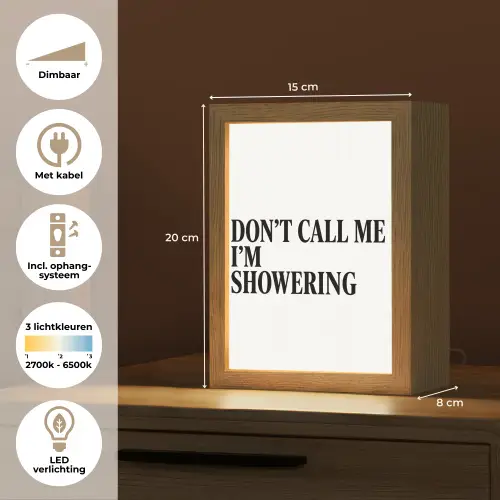 Tekst - Modern - Zwart - Wit Light Box met kabel (Tafellamp) klein -USP_NL