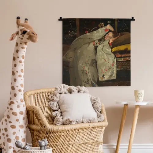 Meisje in witte kimono - Schilderij van George Hendrik Breitner Wandkleed katoen klein -wsfeer5_kind