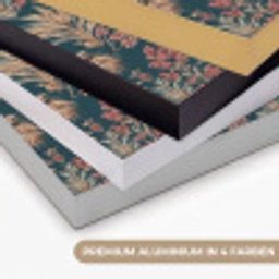 Botanisch - Patroon - Blauw Textielframe zwart klein 947 -USP_kleurenDE