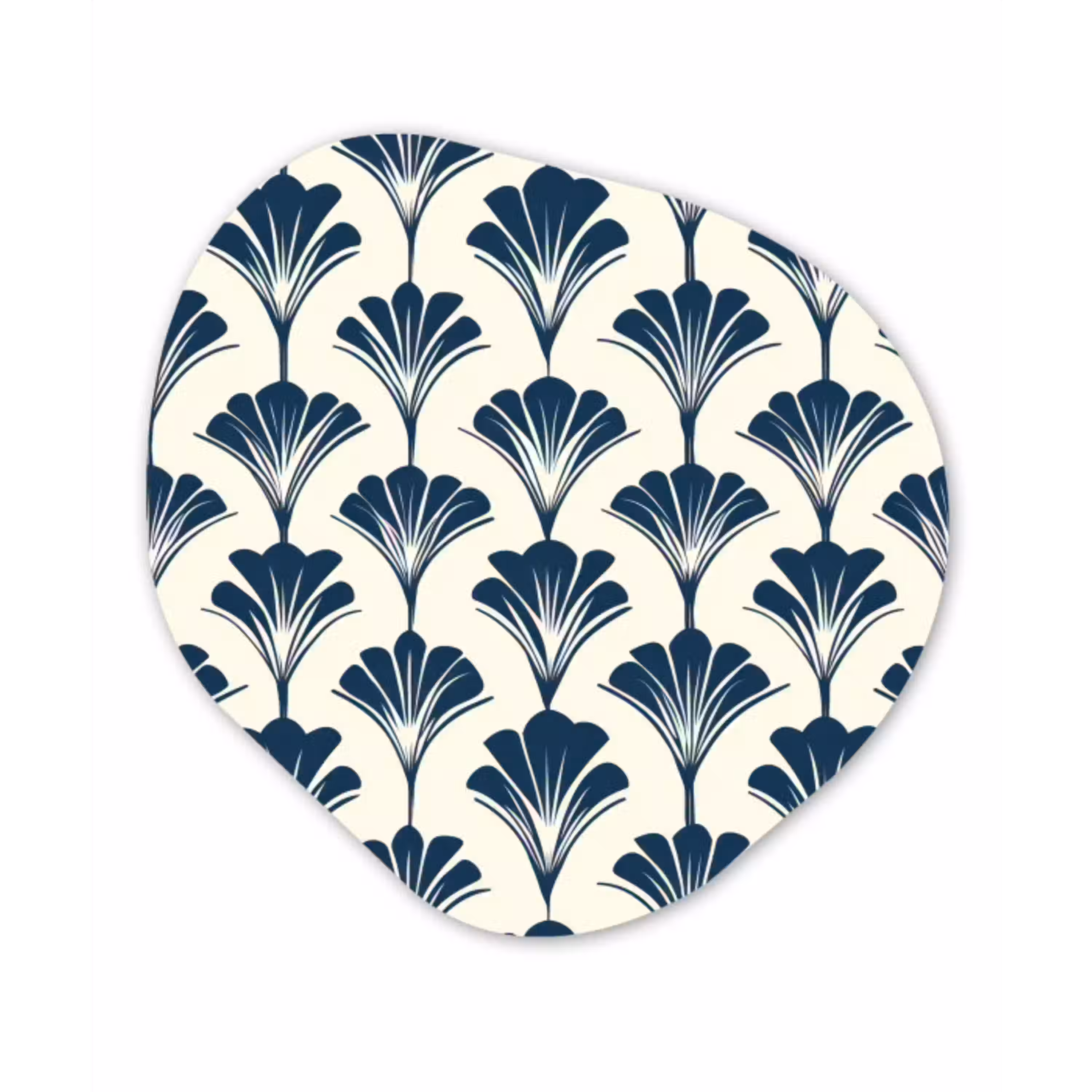 Klassiek - Motief - Blauw Wandcirkel Organisch Forex 3mm klein 629 -3d