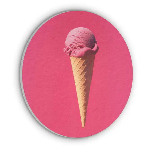 Schepijs - Roze - Hoorntje Akoestische PET Vilt - Rond klein -3d