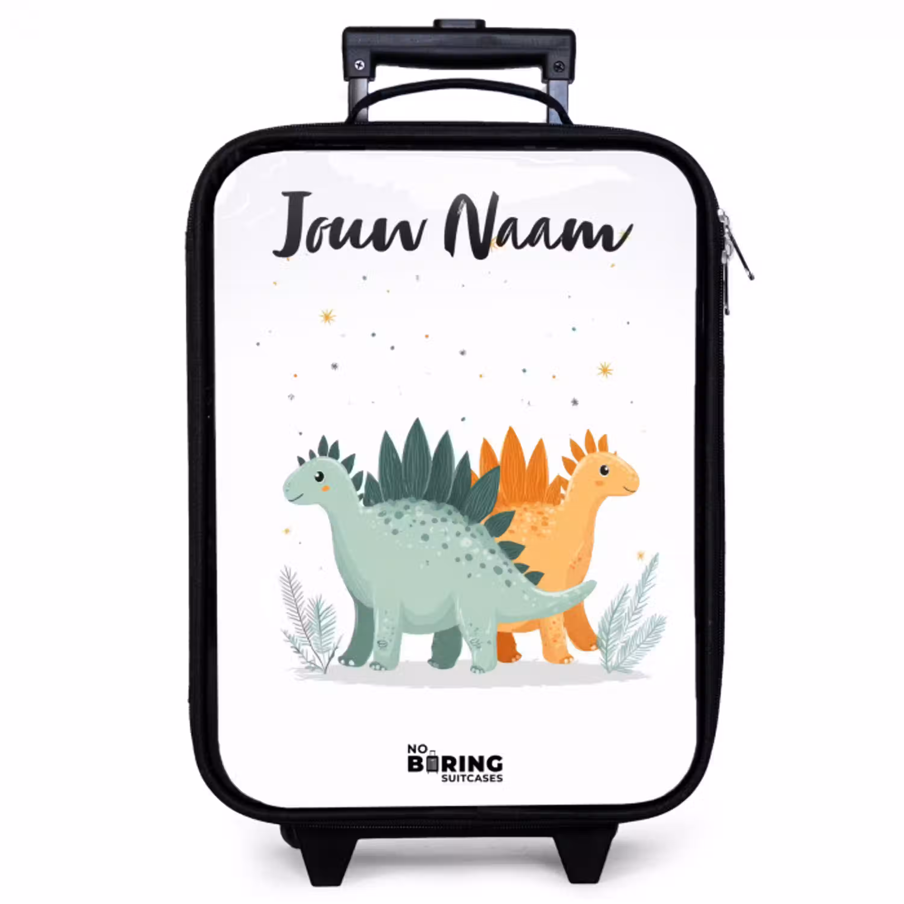 Dinos - Dieren - Sterren Kinderkoffer - Zwart klein -zzz_website3d