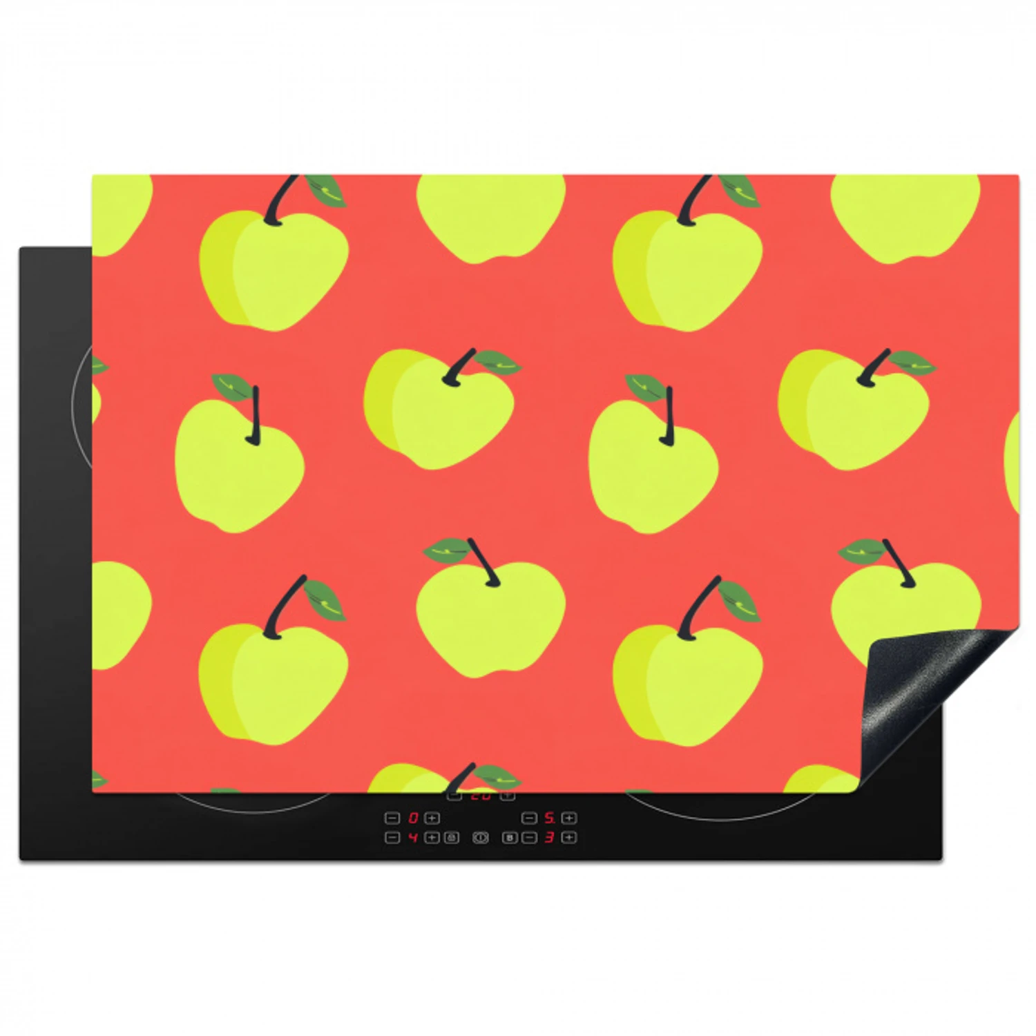 Appels - Modern - Groen Inductie beschermer vinyl 3mm klein 276 -3d