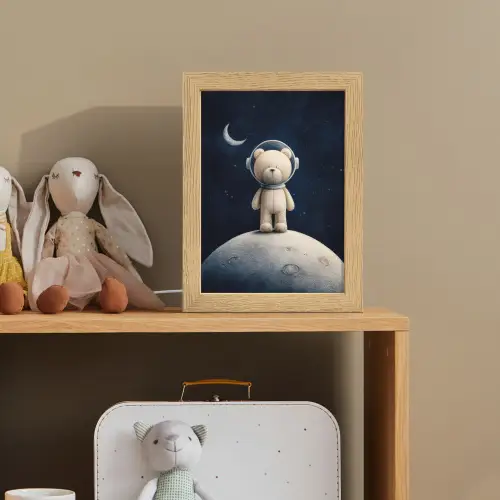 Teddybeer - Ruimtehelm - Maan - Sterren Light Box met kabel klein -sfeer2_kind