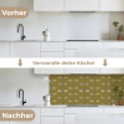 Libellen - Patroon - Groen keuken achterwand 2 middel 871 -voor-na_DE