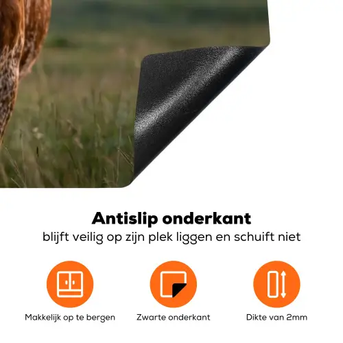 Longhorn - Landschap - Zonsondergang Inductie beschermer vinyl 3mm klein -zzzzzzz-td-onderkant