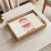 Minimalistisch - Cirkels - Roze Dienblad Rechthoek middel -sfeer1