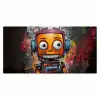 Robot - Graffiti - Oranje - Kleuren Muismat XXL klein -3d_leeg