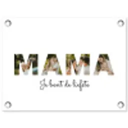 Mama - Lettercollage tuinposter los doek klein -3d