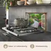 Doorkijk - Bloemen - Tuinpad - Natuur - Raam keuken achterwand spatscherm klein -usp_NL