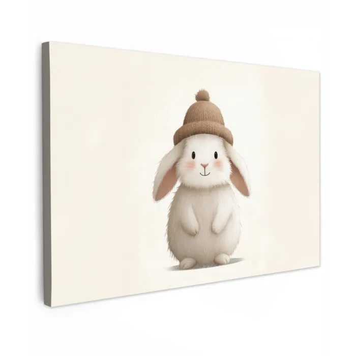 Konijn - Muts - Oren - Beige canvas 2cm klein -z3d