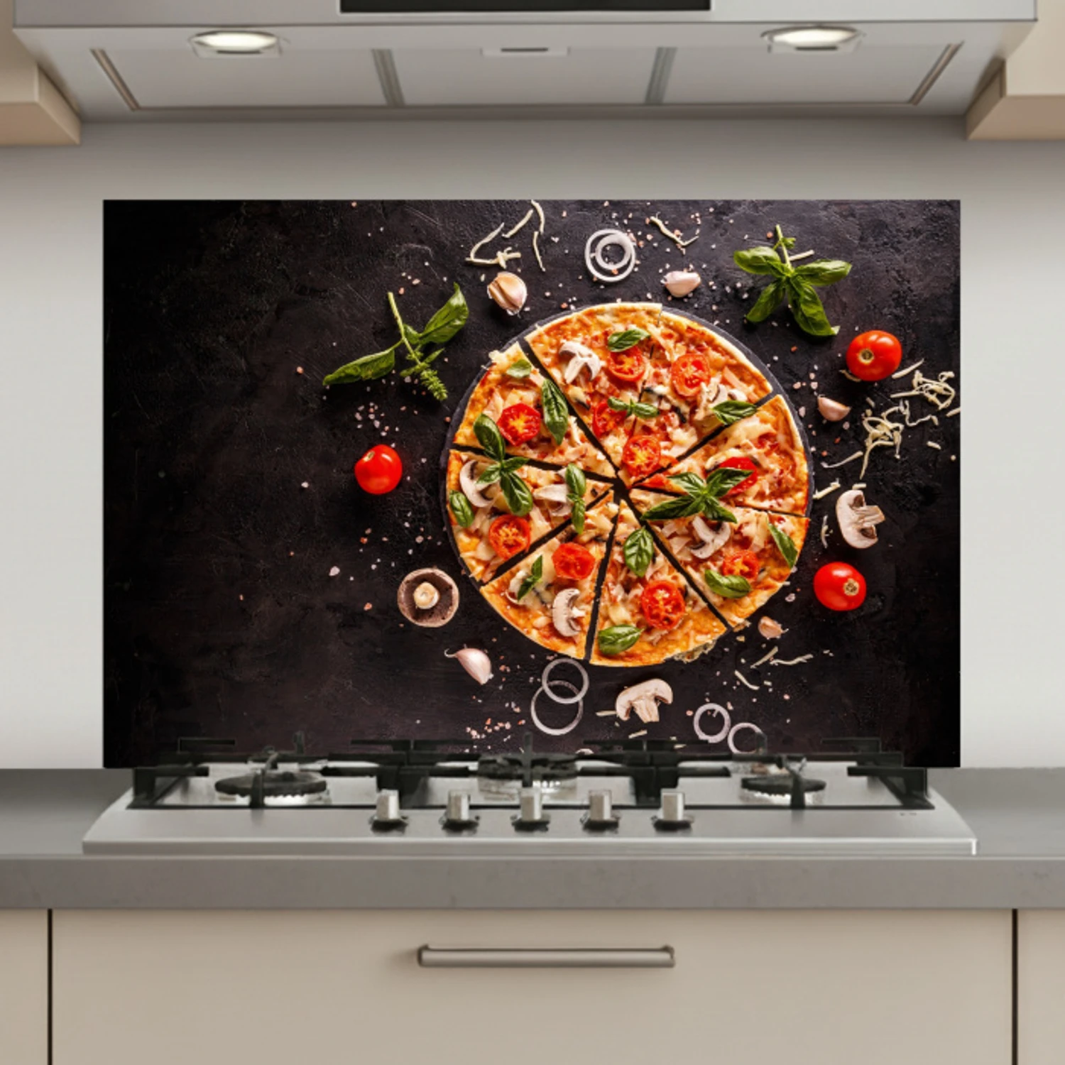 Pizza - Groente - Kruiden - Keuken - Industrieel keuken achterwand spatscherm klein -3d_website