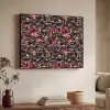 Spat - Abstract - Waterverf - Zacht Textielframe zwart klein 947 -sfeer3