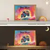 Monstertruck - Auto - Jongens - Kleurrijk Light Box met batterij (Wandlamp kind) middel -sfeer3_kind