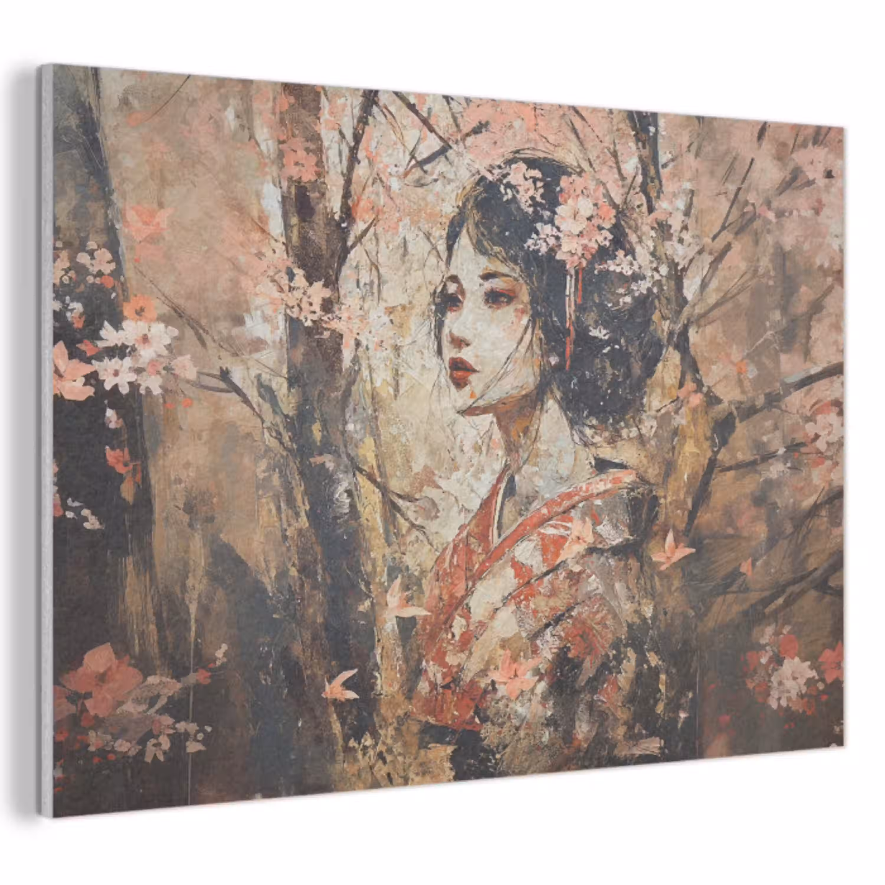 Kimono - Vrouw - kersenbomen PET vilt klein -3d