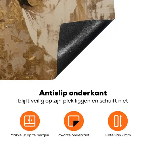 Vrouw - Goud - Abstract - Textuur Inductie beschermer vinyl 3mm klein -zzzzzzz-td-onderkant