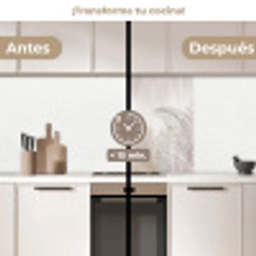 Bladeren - Beige - Botanisch - Vintage keuken achterwand 2 middel -voor-na2_ES