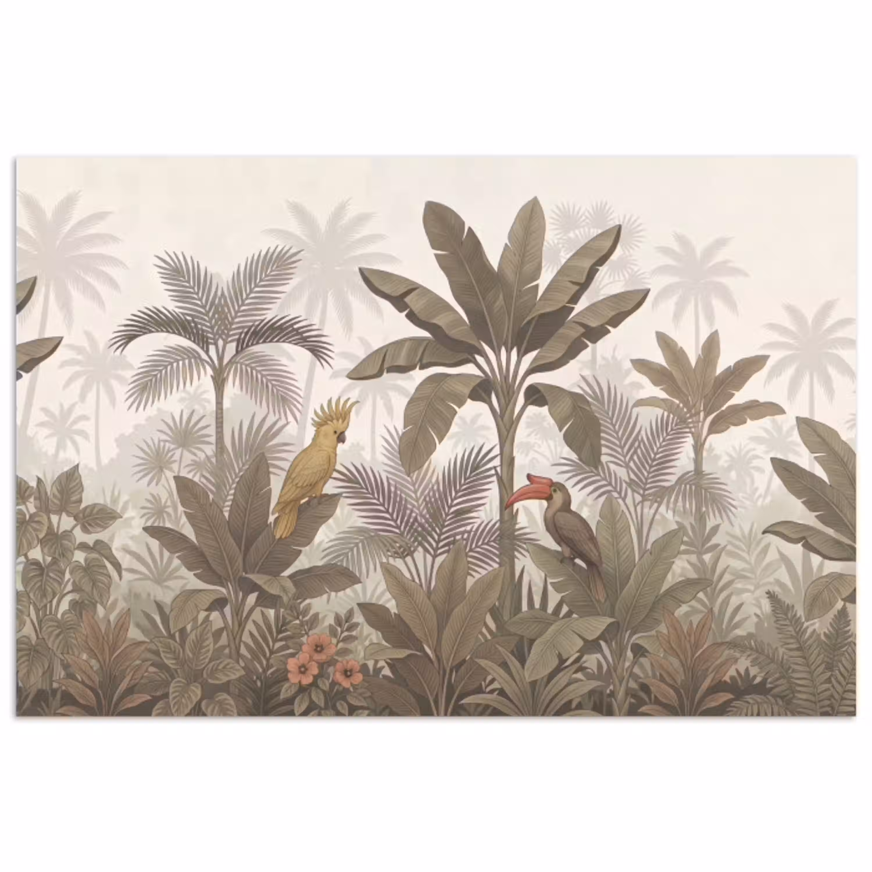 Vogel - Jungle - Tropisch - Illustratie - Groen poster papier klein -3d