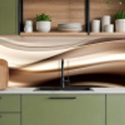 Golven - Abstract - Warm Beige keuken achterwand 2 middel -sfeer3