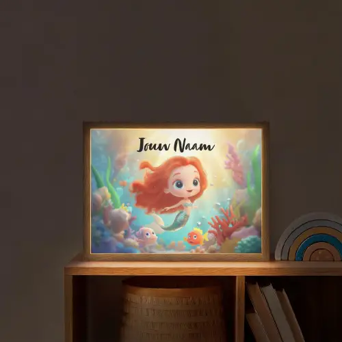 Zeemeermin - Vissen - Koraal Light Box met batterij (Wandlamp kind) middel -sfeer1_kind