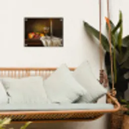 Fruit -  Stilleven - Wijn - Kaars tuinposter los doek klein -sfeer7