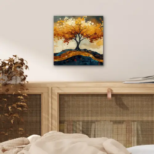 Boom - Natuur - Goud - Modern aluminium wit klein -sfeer3