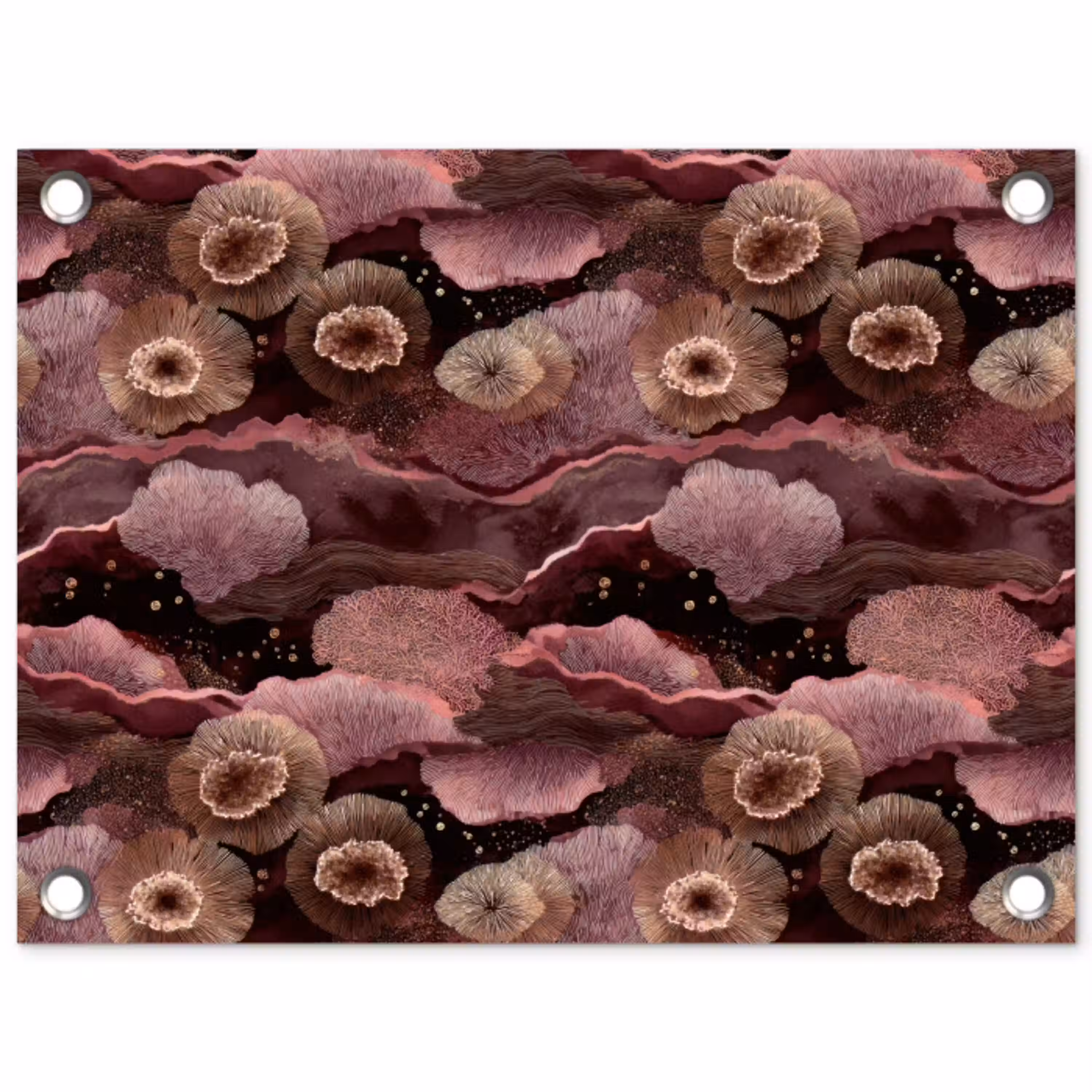 Koraal - Organisch - Roze tuinposter los doek klein 239 -3d
