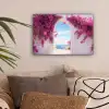 Zee - Roze - Bloemen - Poort canvas 2cm klein -sfeer1