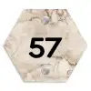 Lichtbruin marmer - Traditioneel Naambord Hexagon klein -3d