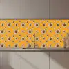 Patronen - Vintage - Bloemen - Geel keuken achterwand 2 middel 871 zz_3dshopping